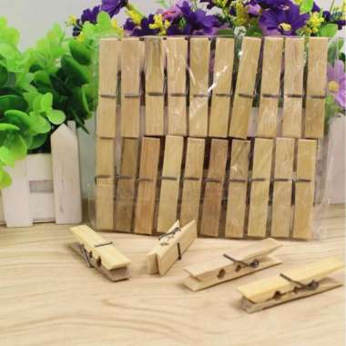 Jepitan Jemuran Kayu Bamboo / Jepitan Barang / Jepitan Baju Anti Karat