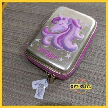 SMIGGLE 443175 - Gold Hardtop Medium Pencil Case Pink