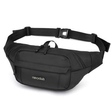Navy Club Tas Pinggang Waist Bag Levo - Tas Pria Wanita Crossbody Bags Tas Outdoor Black