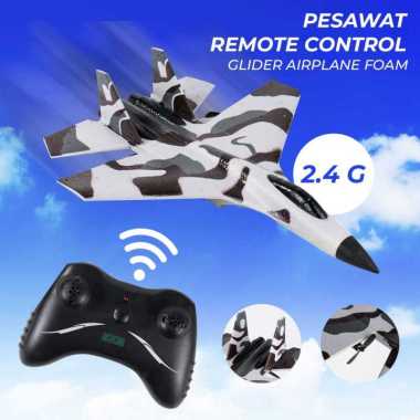 Mainan Pesawat Remote Control Glider Airplane Foam 2.4G RC Keren FX820 Gray