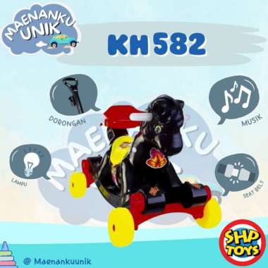 mainan anak dorong odongodong characters kuda hitam kh 582 - shp toys Multicolor