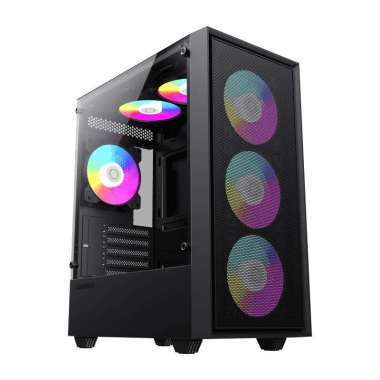 Casing Komputer Gaming Strom M-ATX Include 1Fan Hitam