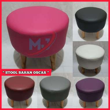 OSCAR KULIT - SOFA STOOL BULAT / SOFA MINIMALIS 45 CM RANDOM STOOL POLOS - OSCAR