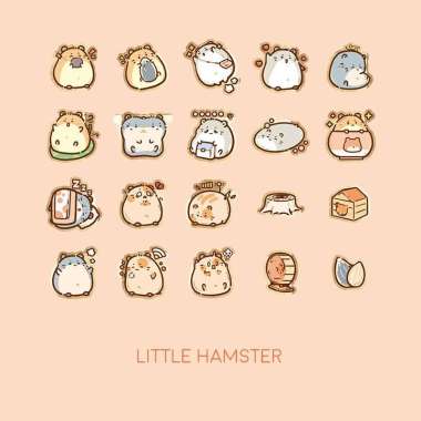 My Little Pets Expression Flake Stickers Set - Sticker Lucu - Sticker - Little Hamster