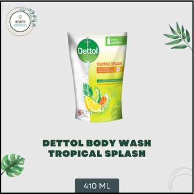 SABUN MANDI CAIR DETTOL POUCH REFILL TROPICAL SPLASH 410 GR MURAH !!