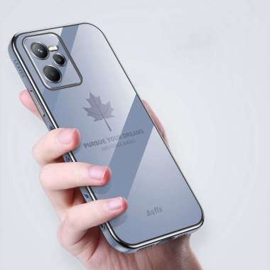 Promo Case Maple Realme C35 / Narzo 50a Prime Softcase Silicon Electro Plating Bonus Tali Strap Real