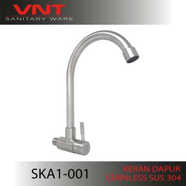 VNT Keran Cuci Piring Leher Angsa Stainless Kran Air Sink Dapur Tembok