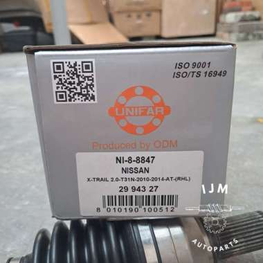 CV Joint As Roda Assy Kanan Nissan Xtrail T31 2000 CC Matic Unifar