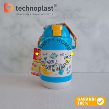 TECHNOPLAST Cat Is In The Air Bottle 600ml | Botol Air Pencet Sedotan CAT BIRU