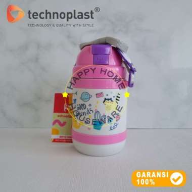 TECHNOPLAST Cat Is In The Air Bottle 600ml | Botol Air Pencet Sedotan CAT PINK