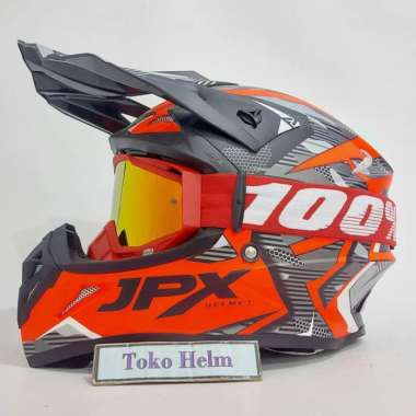 helm trail JPX cross FOX 1 motif X35 plus goggle 100% XL red flo df+rdrd