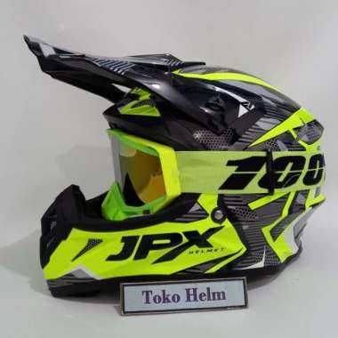 helm trail JPX cross FOX 1 motif X35 plus goggle 100% XL ylw df+grn flo