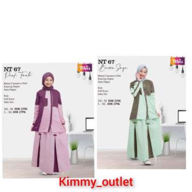 gamis setelan branded nibras tenn nt 67 diskon murah size XS S M Multicolor