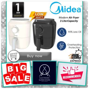 AIRFRYER MIDEA MF-TN30A MF TN30A 30A PENGGORENG ELEKTRIK HEALTHY PREMIUM AIR FRYER 3L MIDEA