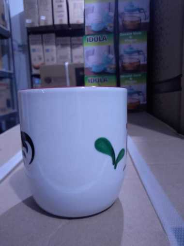 Mug Gelas Keramik Ayam Jago Mug Kopi plus Tutup