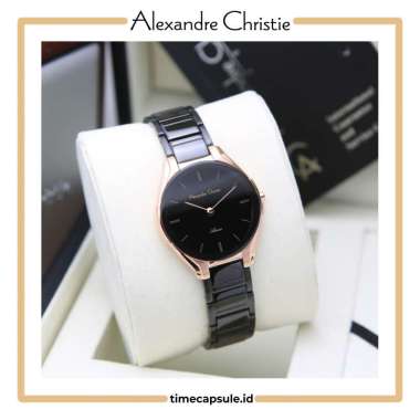 Jam Tangan Wanita ALEXANDRE CHRISTIE Original AC 8610 LH BLACK ROSEGOLD