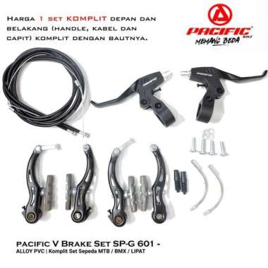 Rem Sepeda V BRAKE SET PACIFIC KOMPLIT Alloy Pvc Sepeda MTB, Lipat,MTB