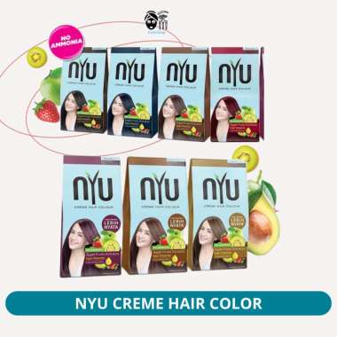 NYU Creme Hair Color Super Fruits Extract - Pewarna Rambut Blue Black