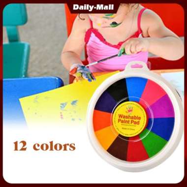 12 Colors Ink Pad Stamp For Diy Hand Finger Painting Untuk Anak