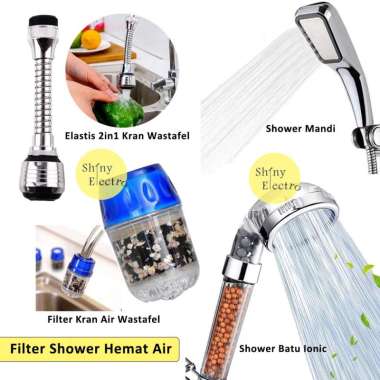 4 Set Shower Mandi Ionic Aerator Dengan Negative Ion Crystal - Filter Kran Keran Air Wastafel Hemat 