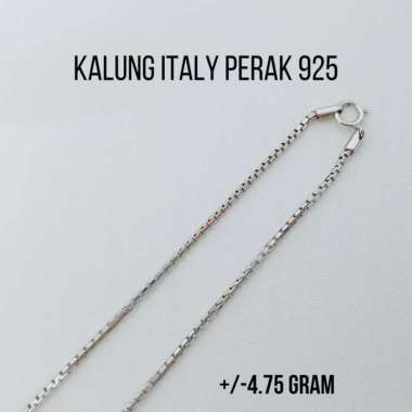 Kalung Italy Perak 925 Lapis Emas Putih Estimasi Berat 4.75 gram