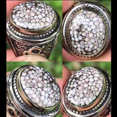 Akik Cincin Batu Natural Jhipen Motif Gambar Sisik Ular Solid Antik 3
