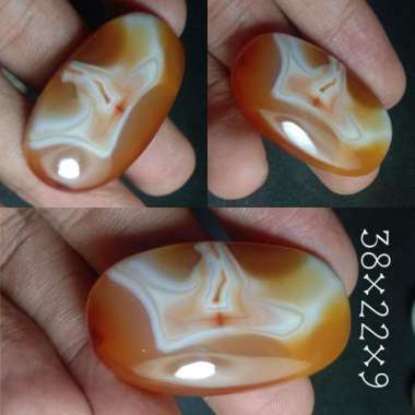 Akik Natural Batu Motif Gambar Mahkota Kepala Kaisar Raja Unik Antik