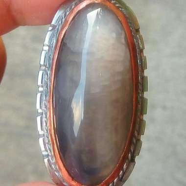 Cincin Akik Batu Pandan Kapas Putih Lumut Sisik 3