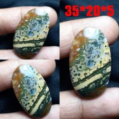 Natural Akik Batu Maligano Jasper Motif Telur Kodok Antik