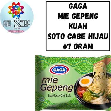 Gaga Mie Gepeng Mi Instan Kemasan 75 Gram Lada Hitam Ayam Panggang SotoIjo