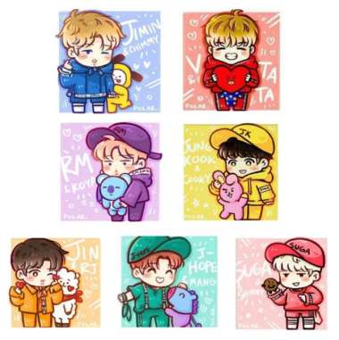 Diy Bts Paint By Numbers Bts Canvas Lukis Include Frame 20*20Cm Multicolor