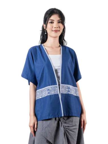 Blazer Wanita - Bhatara Batik Mischa 5544A Navy L-XL