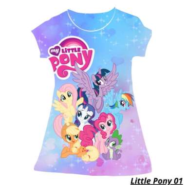 Baju Dress Daster Anak Perempuan Little Pony Multivariasi Multicolor
