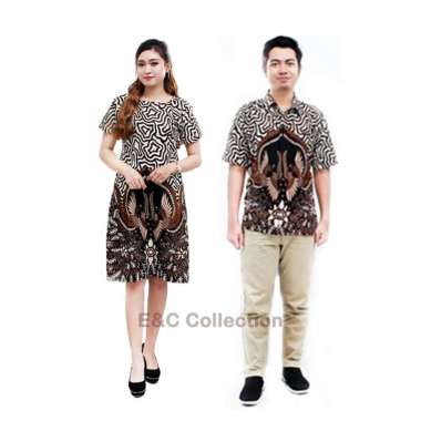 Batik Couple MERAK COKLAT - MAURA COUPLE - Dress Batik - Hem dan Kemeja Batik Dress Wanita XXXL