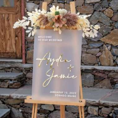 Custom Welcome Sign Acrylic Frost | Sign Wedding Dekorasi Engagement