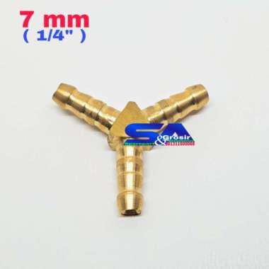 7 mm Nepel Cabang 3-Y-T KUNINGAN Sambungan Selang Gas/Air/Kompresor Berkualitas