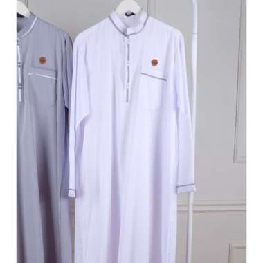 Gamis Jubah Pria KATUN SILK Putih Baju Jubah Gamis Pria Dewasa Muslim Gamis Pria Lengan Panjang Casu
