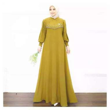 GAMIS PAYET MUTIARA WARNA GREEN SAGE DRESS MAXY PESTA WANITA TERBARU 2023 CRNKLE AIRFLOW VIONI DRESS