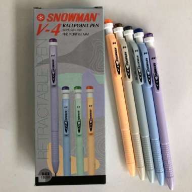 pulpen Snowman V4 (gross = 12 lusin) Hitam