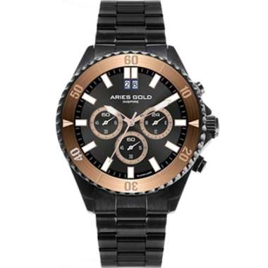Jam Tangan Pria Sport Original Aries Gold Inspire Pioneer G-705-BKRG-BKRG Garansi Resmi