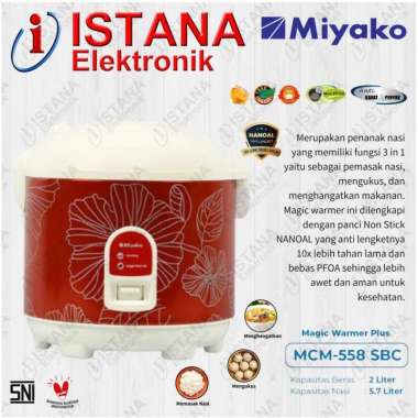 MIYAKO RICE COOKER WARMER PLUS 2 LITER MCM-558SBC