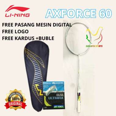RAKET LINING BADMINTON BULUTANGKIS LINING AX FORCE AXFORCE 60 ORIGINAL PAKET ULTIMAX 5U