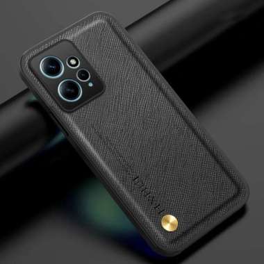 REDMI NOTE 12 4G Case Silicone Back Cover Leather Kulit Saffiano BLACK