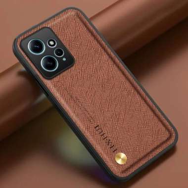 REDMI NOTE 12 4G Case Silicone Back Cover Leather Kulit Saffiano BROWN
