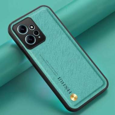 REDMI NOTE 12 4G Case Silicone Back Cover Leather Kulit Saffiano MINT BLUE