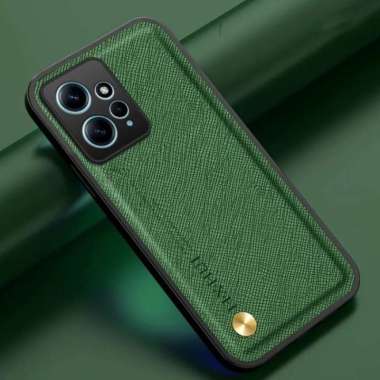 REDMI NOTE 12 4G Case Silicone Back Cover Leather Kulit Saffiano DARK GREEN