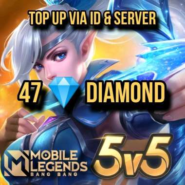 Diamond Mobile Legends 47 Diamonds DM ML MLBB Event Voucher Game Top Up Via ID