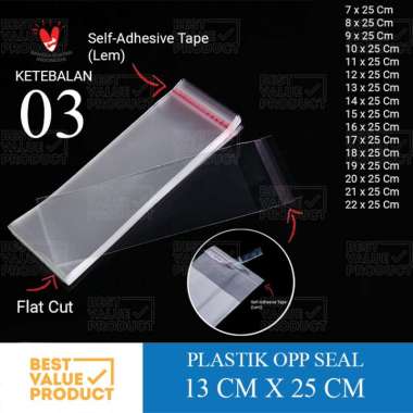 Plastik Opp SEAL MURAH 13x25cm / OPP LEM 13x25 (03) / OPP Blanko