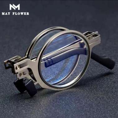 Kacamata Baca Plus Anti Radiasi Titanium Lipat Auto Fokus Adjust Plus Auto Bulat