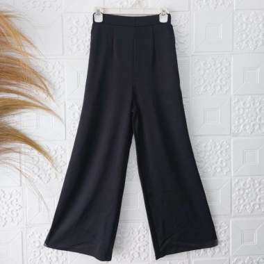 Celana Kulot Scuba HITAM, Kulot Polos Scuba Premium L Hitam